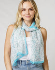 Flower Print Chiffon Scarf