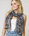 Flower Print Chiffon Scarf