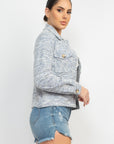 Plaid Button-down Tweed Jacket