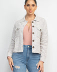 Plaid Button-down Tweed Jacket