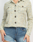 Plaid Button-down Tweed Jacket