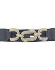 Rhinestone Buckle Elastic Belt