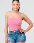 Luxe super stretch mesh layered corset bustier