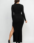 Side Slit Bodycon Maxi Dress