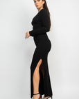 Side Slit Bodycon Maxi Dress