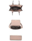 2in1 Matching Design Handle Satchel With Crossbody Bag