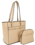 2in1 Smooth Matching Shoulder Tote Bag With Crossbody Set