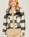 Yarn Dyed Plaid Button Up Jacket