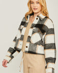 Yarn Dyed Plaid Button Up Jacket