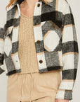 Yarn Dyed Plaid Button Up Jacket