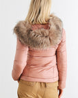 Long Sleeve Faux Fur Hood Padded Water Resistant Finish Jacket