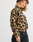 Leopard Teddy Zip-up Two Pocket Jacket