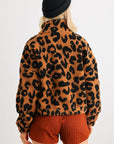 Leopard Teddy Zip-up Two Pocket Jacket