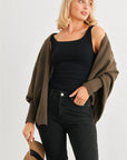 Batwing Sleeve Open Front Cardigan