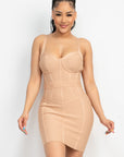 Sweetheart Wide Strap Bandage Dress