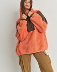 Two-toned Cozy Hooded Sweater