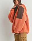 Two-toned Cozy Hooded Sweater