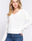 Dolman Slv Strappy Open Back Sweater