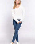 Dolman Slv Strappy Open Back Sweater