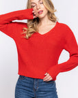 Dolman Slv Strappy Open Back Sweater