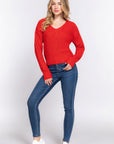 Dolman Slv Strappy Open Back Sweater