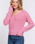 Dolman Slv Strappy Open Back Sweater
