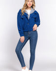 Long Slv Hoodie Corduroy Jacket