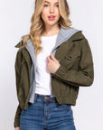 Long Slv Hoodie Corduroy Jacket