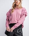 Double Ruffle Sleeves Top
