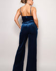Samba Rhinestone Belt Velvet Jumpsuit