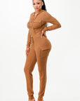 Rib Cargo Hoodie Set