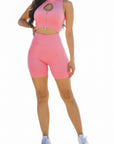 Seamless Sexy Crop Top With Short Set