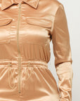 Front Zipper Pockets Top And Pants Jumpsuit
