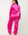 Front Zipper Pockets Top And Pants Jumpsuit