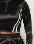 Front Zip Up Stripes Detail Jacket And Pants Set