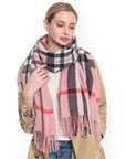 Fashion Check Tassel Oblong Scarf