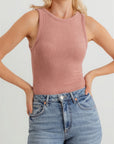 Mauve Knit Sleeveless Bodysuit
