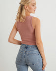 Mauve Knit Sleeveless Bodysuit