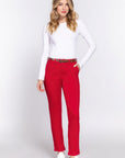 Cotton-span Twill Belted Long Pants