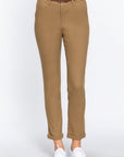 Cotton-span Twill Belted Long Pants