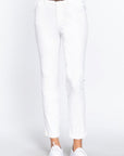 Cotton-span Twill Belted Long Pants