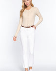 Cotton-span Twill Belted Long Pants