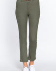 Cotton-span Twill Belted Long Pants