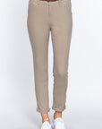 Cotton-span Twill Belted Long Pants