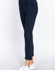 Cotton-span Twill Belted Long Pants