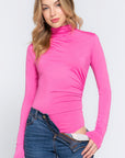 Long Sleeve High Neck Shirring Detail Ity Knit Bodysuit