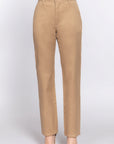 Straight Fit Twill Long Pants
