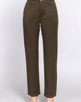 Straight Fit Twill Long Pants