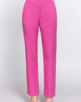 Straight Fit Twill Long Pants