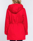 Fleece Lined Fur Hoodie Utility Jacket